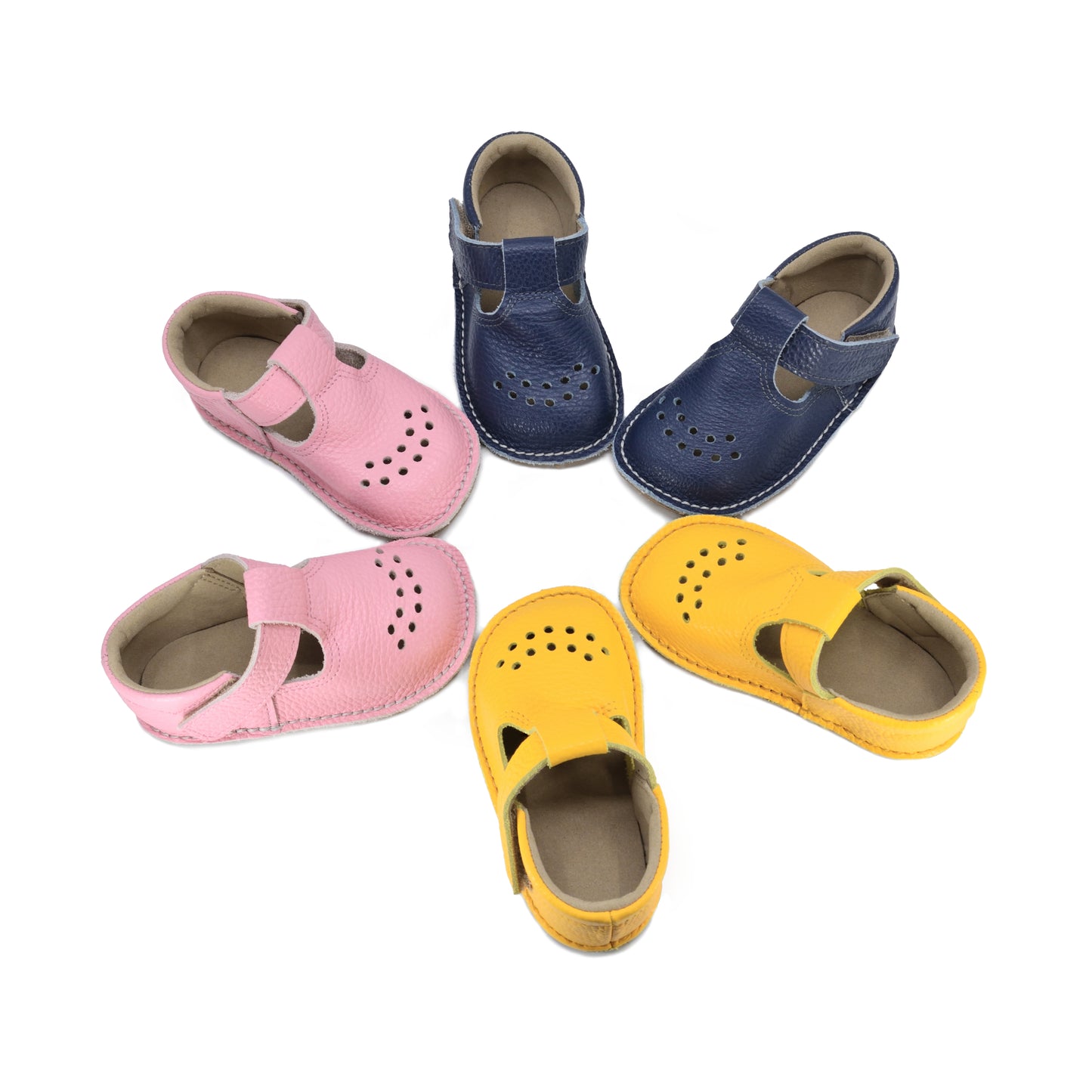 Children's Barefoot Shoes - Yellow Leather