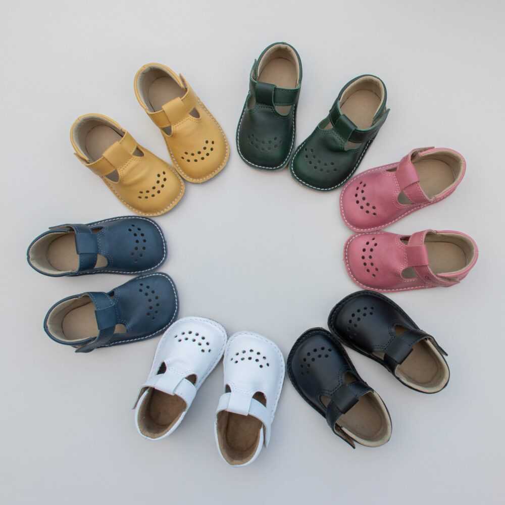 Kids Leather Shoes - Dark Green