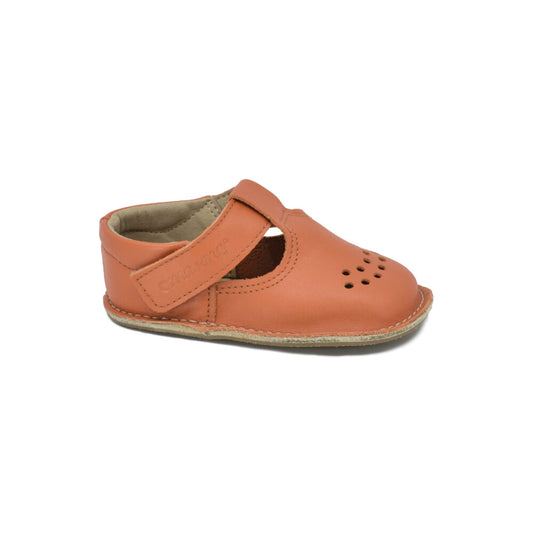 Children's Barefoot Leather Shoes - Orange