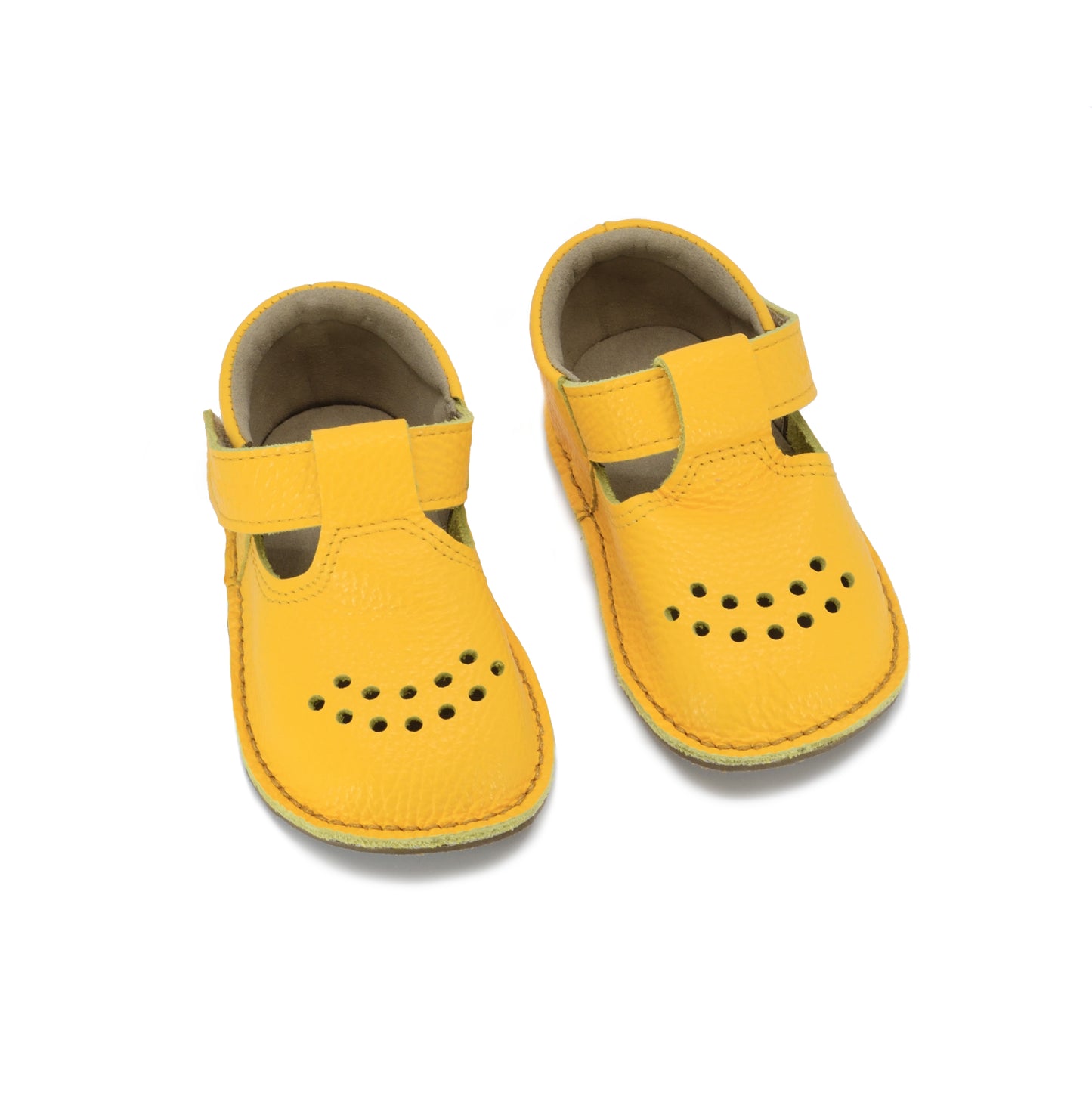 Children's Barefoot Shoes - Yellow Leather