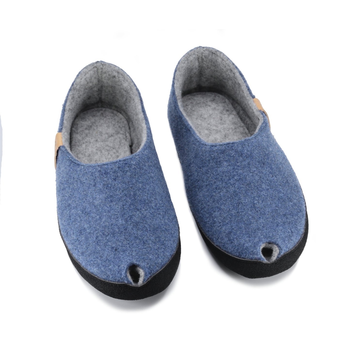 Slipper aus natürlicher Lammwolle - Blau