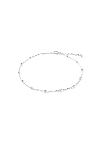 Mini Bubble Fußkettchen - Silber