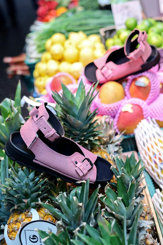 Athens Vegan Sandals – Pink | Handmade from Piñatex®