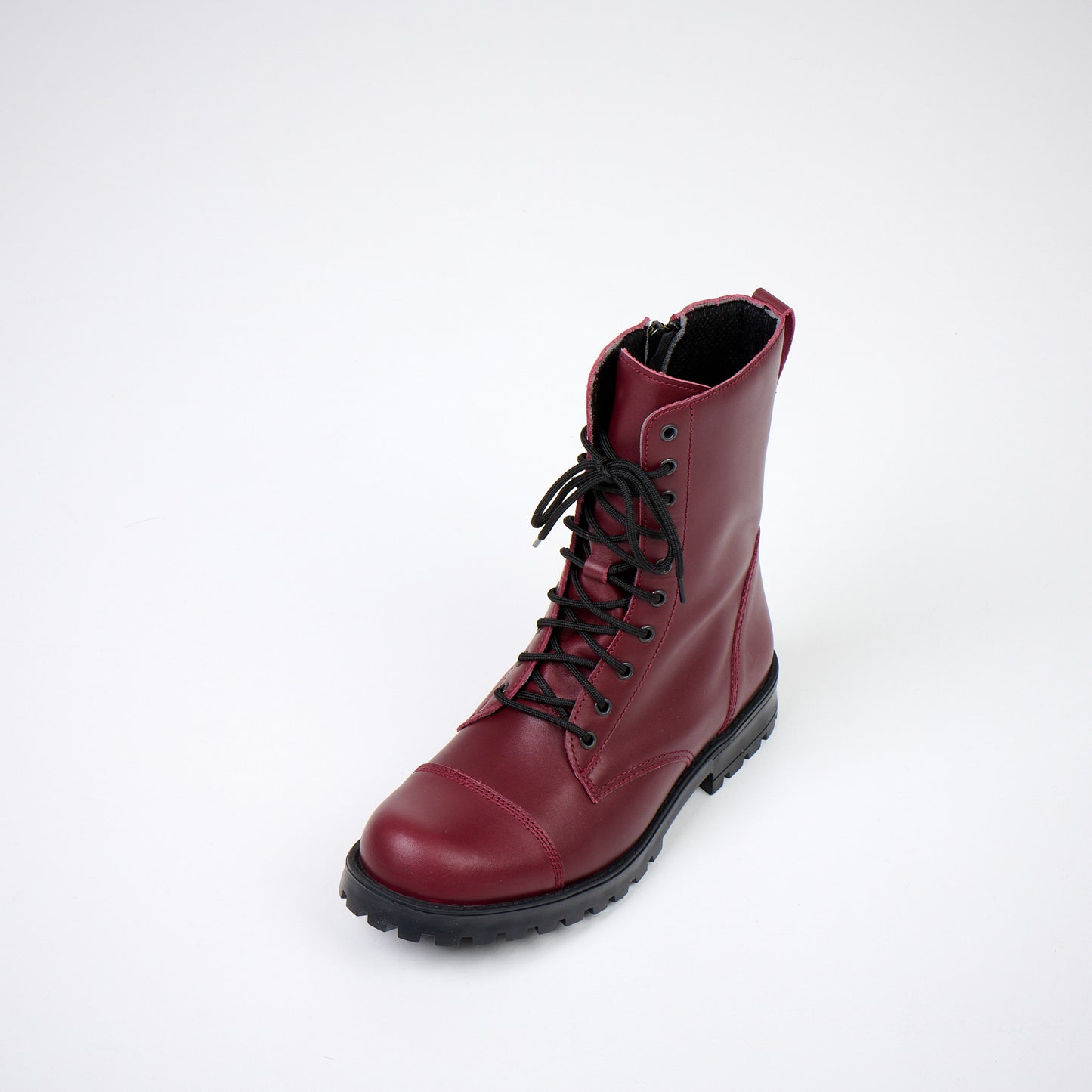 511 Burgunderrote Lederstiefel