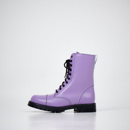 511 Lila Lederstiefel