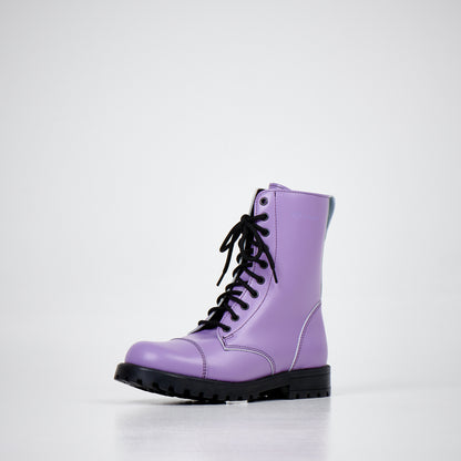 511 Lila Lederstiefel